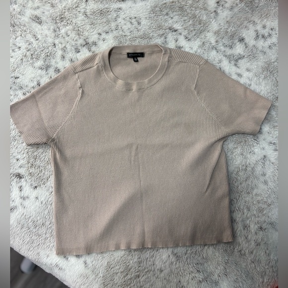 Dynamite Taupe Ribbed Crop size Large - Picture 1 of 3